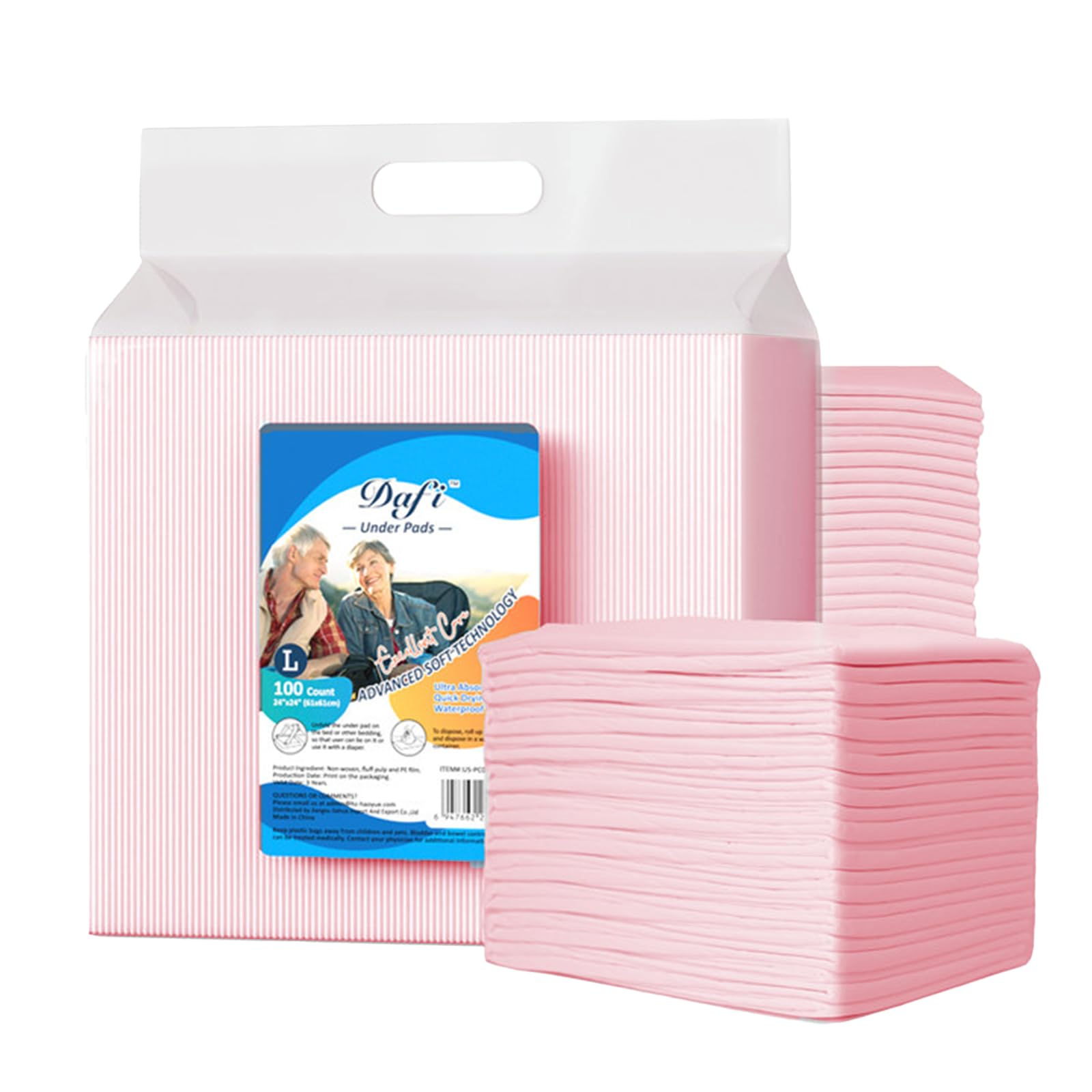 DAFI disposable bed pad 24x24 front view provides large protection for beds and furniture