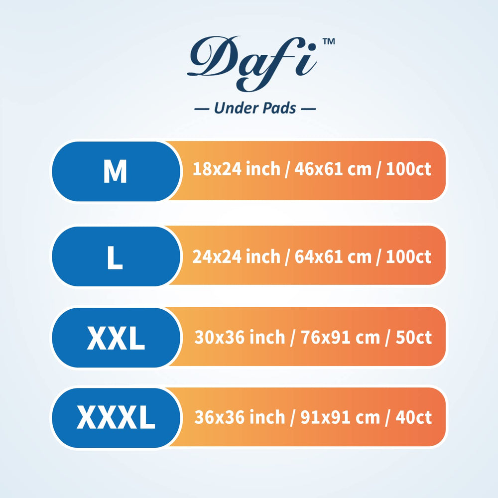 DAFI disposable bed pad pack ideal for home care