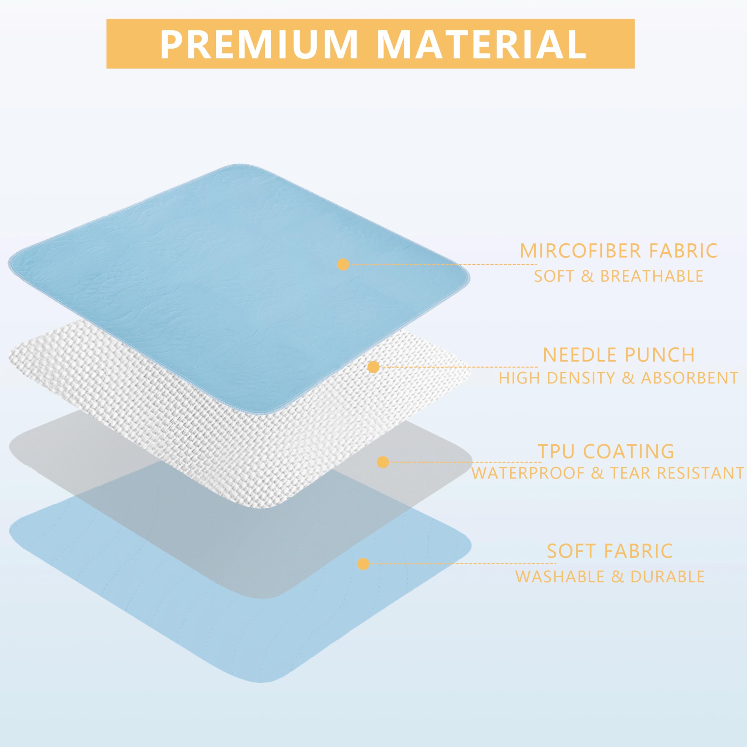 DAHAPYBOO bed pad laid on a bed illustrating large 24x36 size.