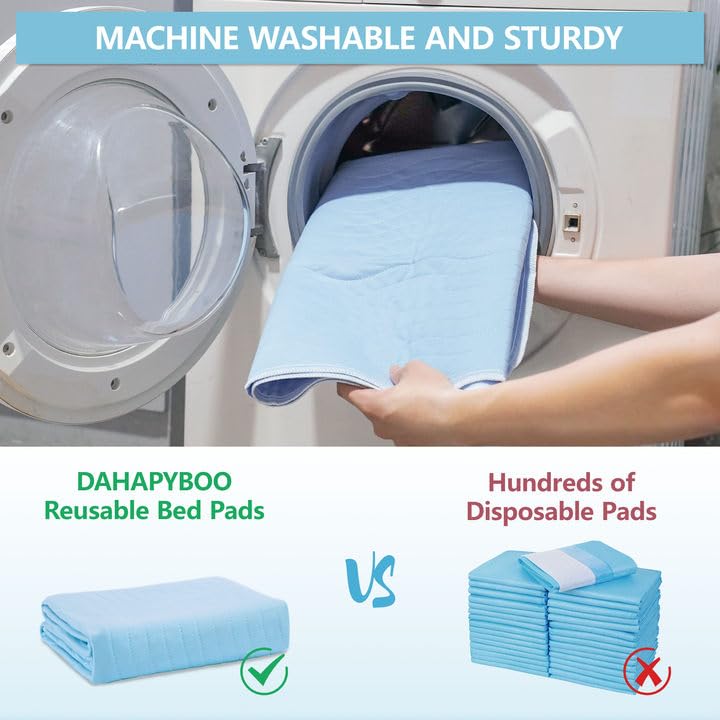 DAHAPYBOO multi-use underpad used as mattress protection in a bedroom.