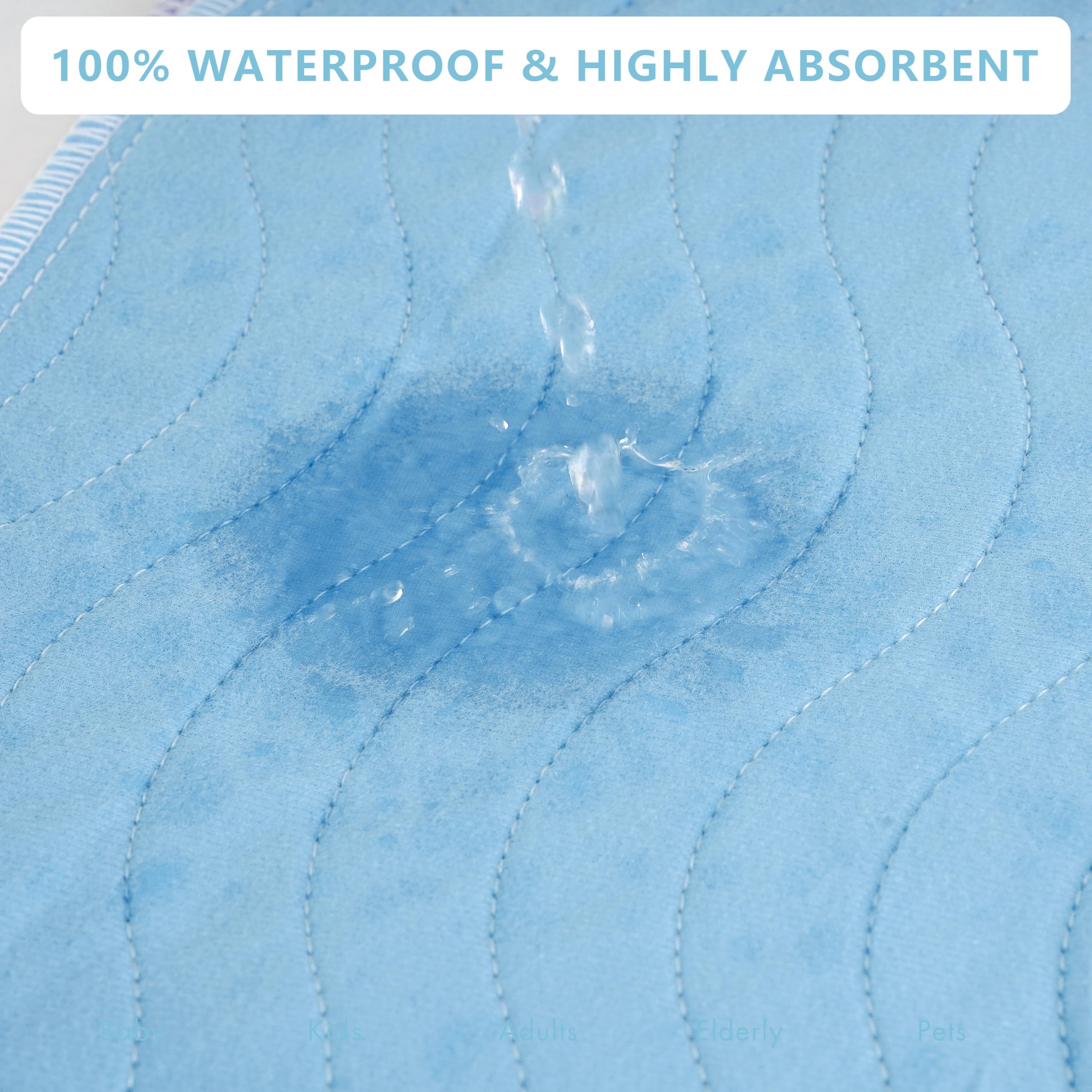 DAHAPYBOO underpads close-up showing multi-layer softness for comfort.
