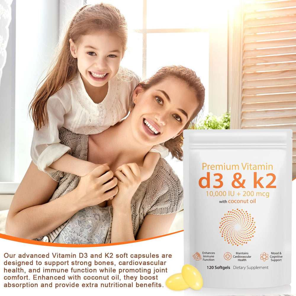 Daiasns softgels on countertop illustrate convenient daily supplement routine.