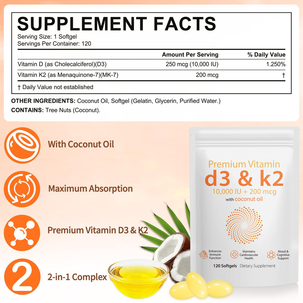 Virgin coconut oil softgel from Daiasns highlights natural absorption carrier.