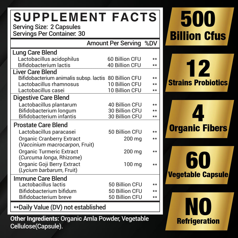Dailanbu Men probiotics label with 12 strains for targeted digestive balance.