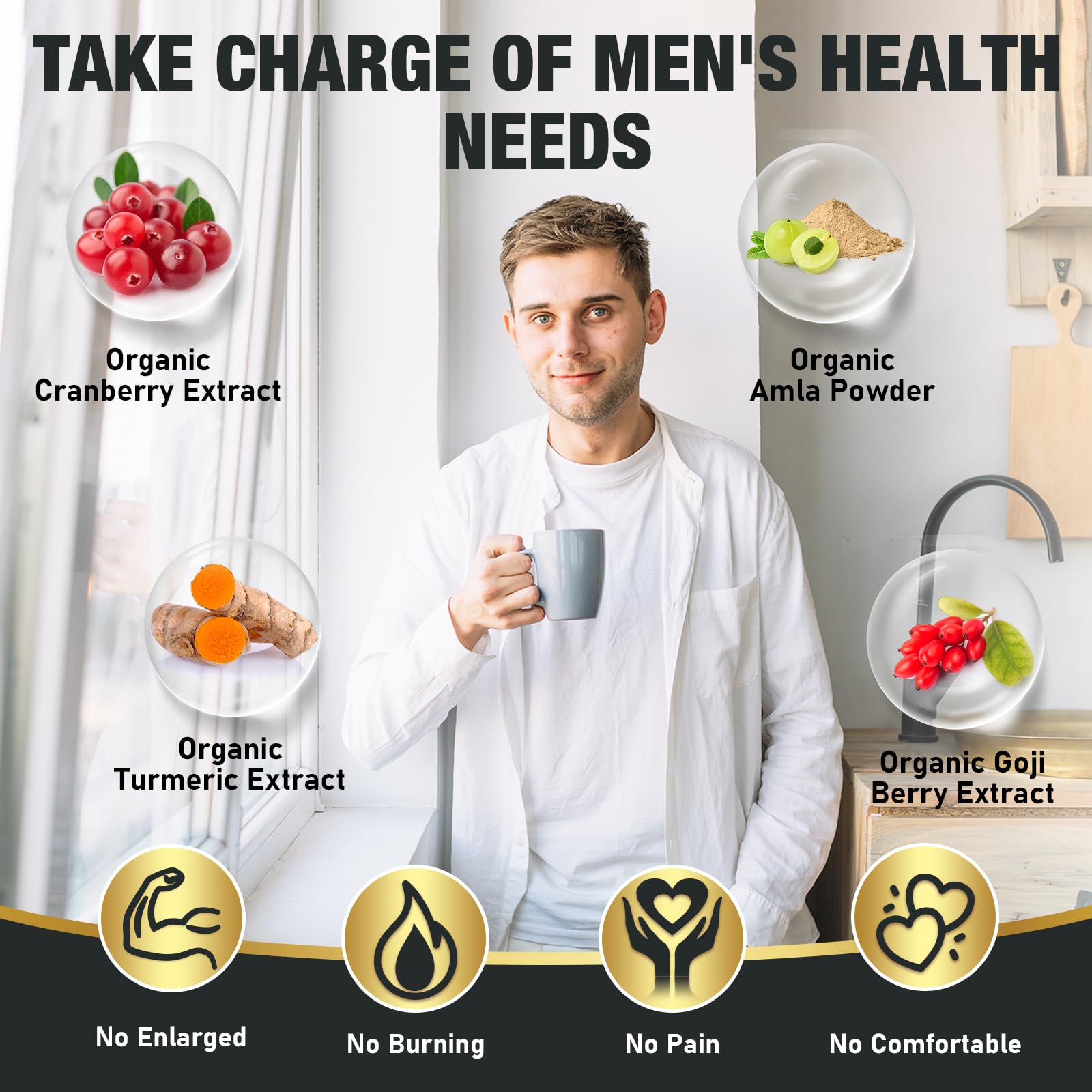 Capsules infused with turmeric, cranberry and goji for holistic daily support.