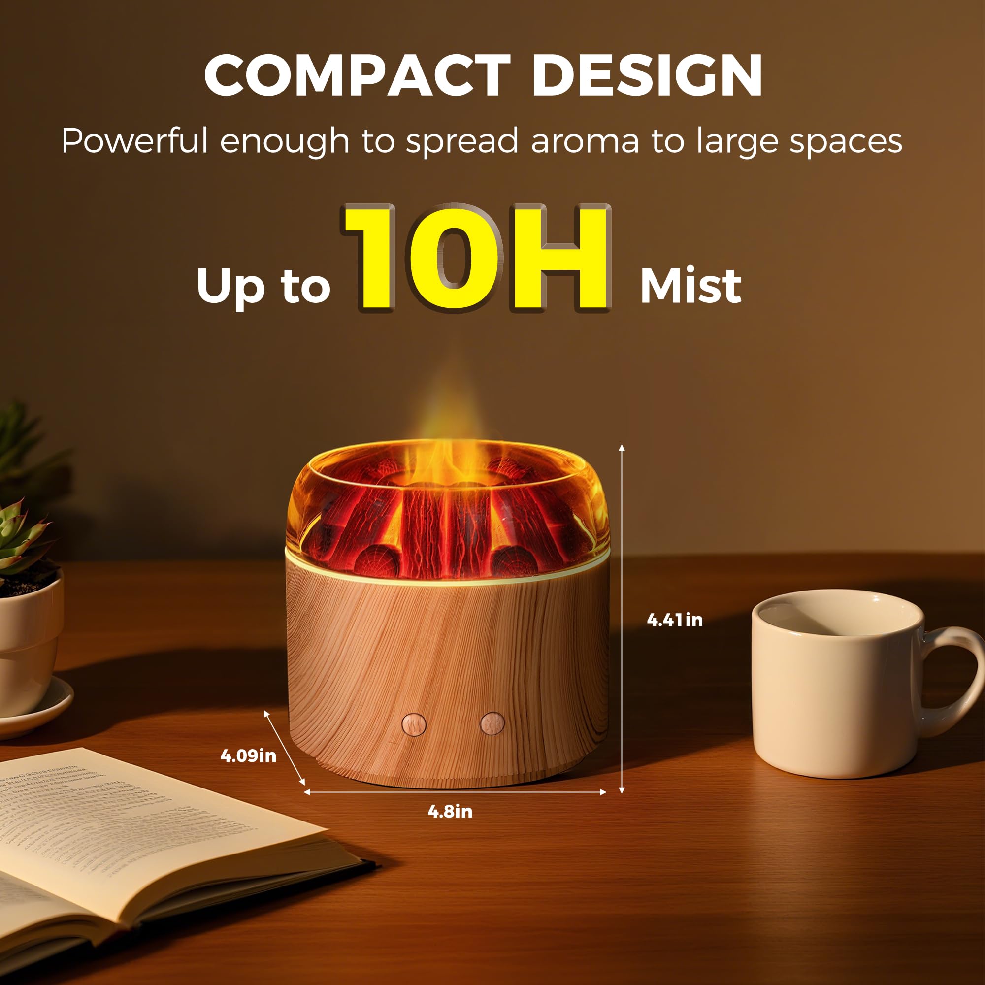 Daileeby Mini Bonfire Diffuser with water tank and auto-off safety feature