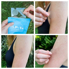 Daily Dots GLP-1 patch closeup; slim and hypoallergenic design.