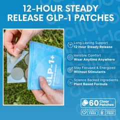 Daily Dots GLP-1 patch on arm; discreet daily wear.