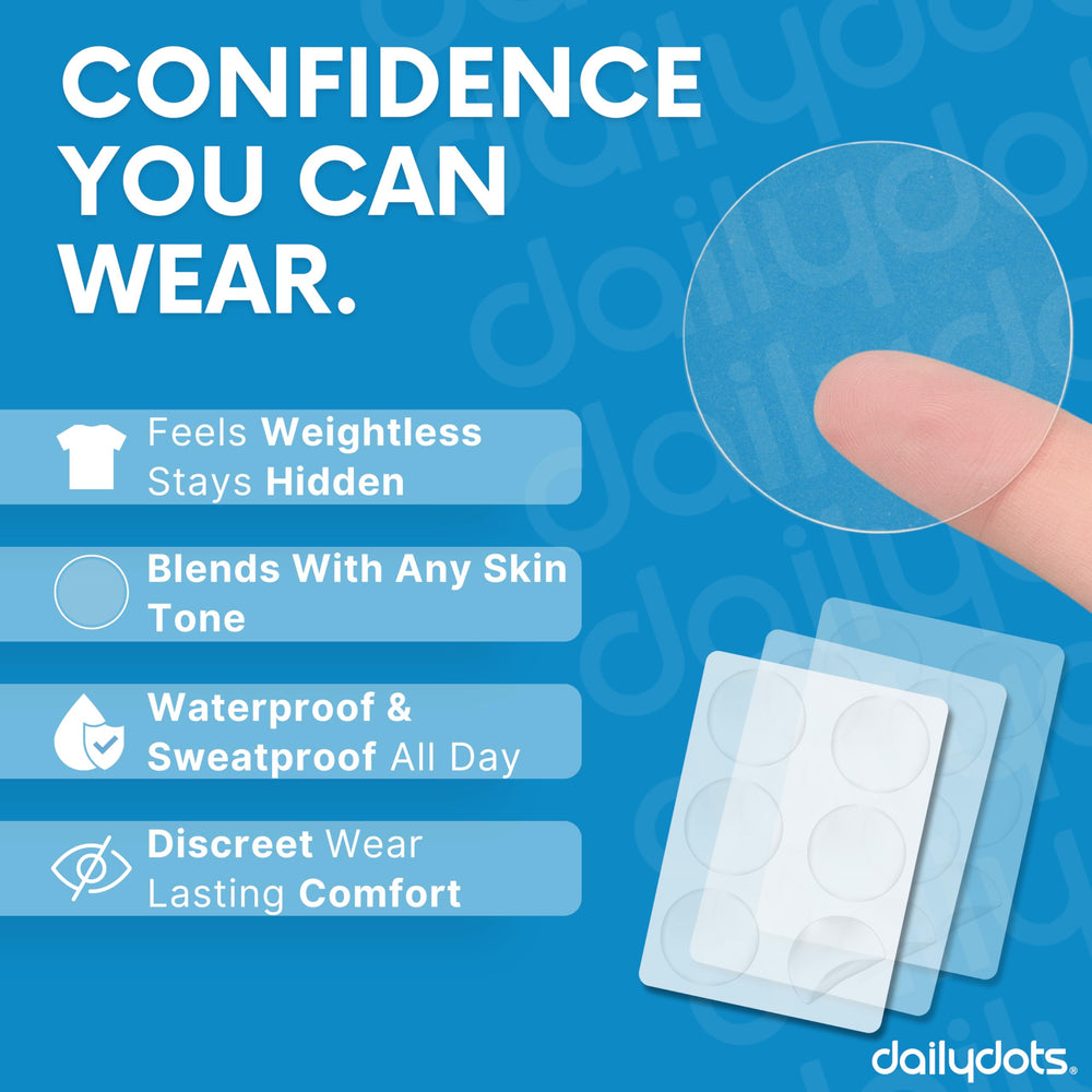 Daily Dots GLP-1 patch on hip; breathable and discreet.