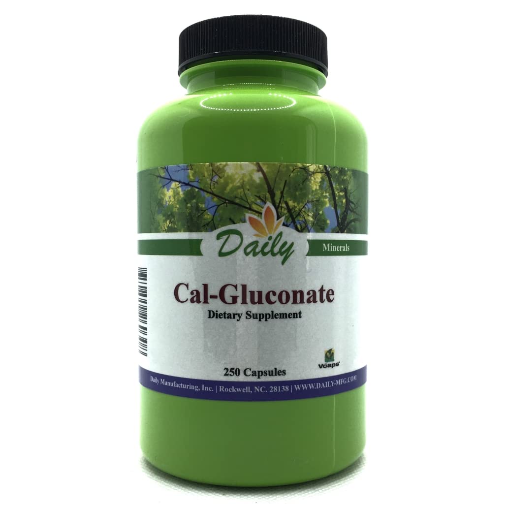 Daily Manufacturing Calcium Gluconate bottle with neutral, easy absorption formula.