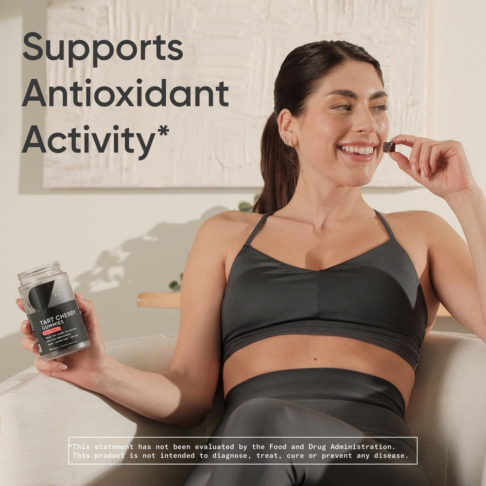 Daily workout scene with Sports Research Tart Cherry Gummies after activity.