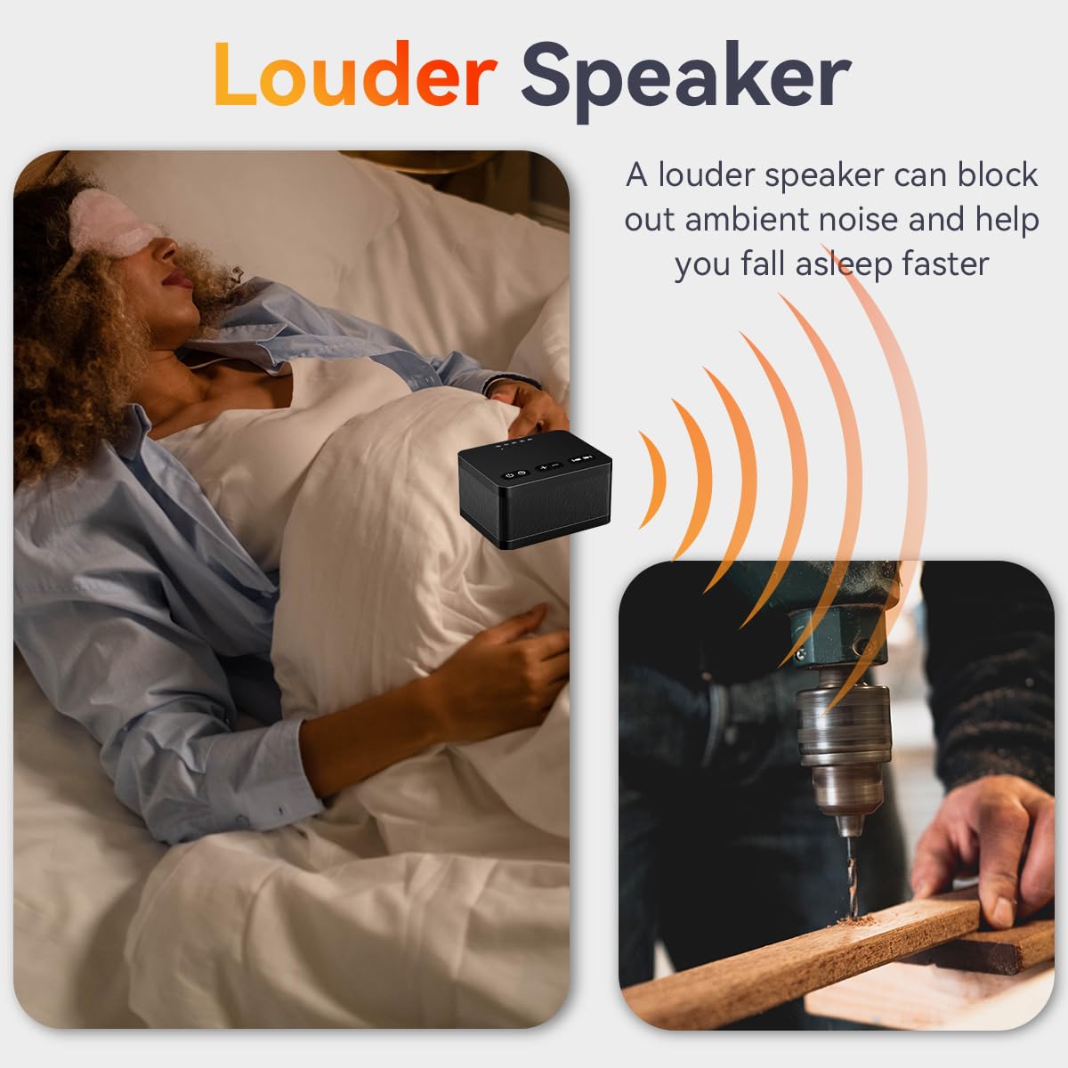 DailyBody sound machine with 36 volume levels to tailor noise masking.