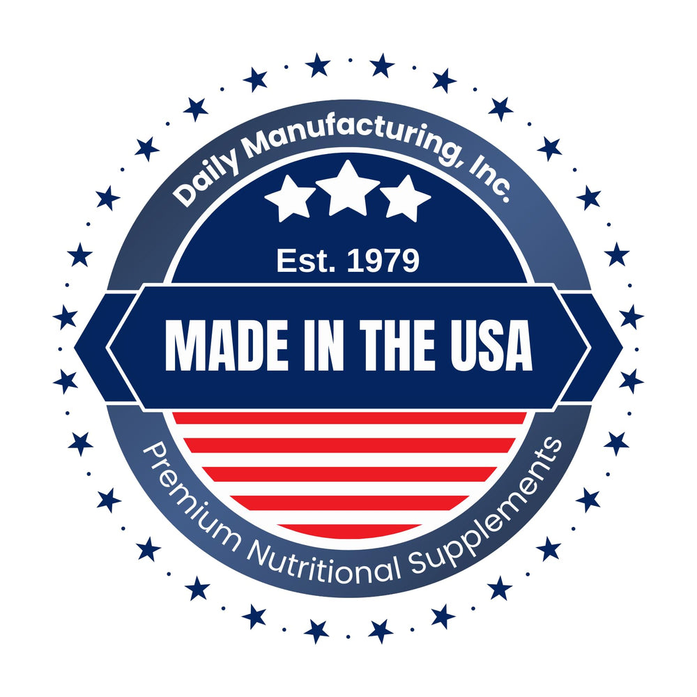 Facility sign for Daily Manufacturing illustrating ISO certification and FDA-registered production.