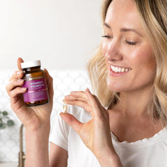 Detail of whole cranberry powder used for antioxidant-rich urinary support.