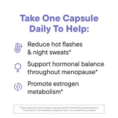 Daily Nouri Menopause Probiotic bottle on desk illustrating convenient 30-day daily capsule routine.