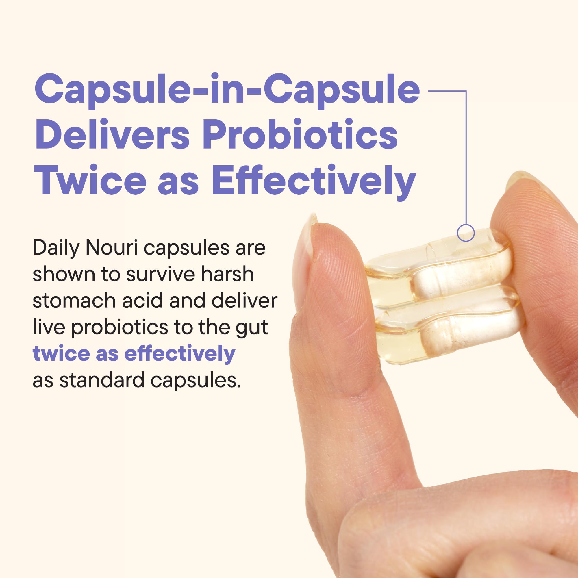 Daily Nouri Menopause Probiotic vegan Ahiflower oil label indicating plant-based omega support.