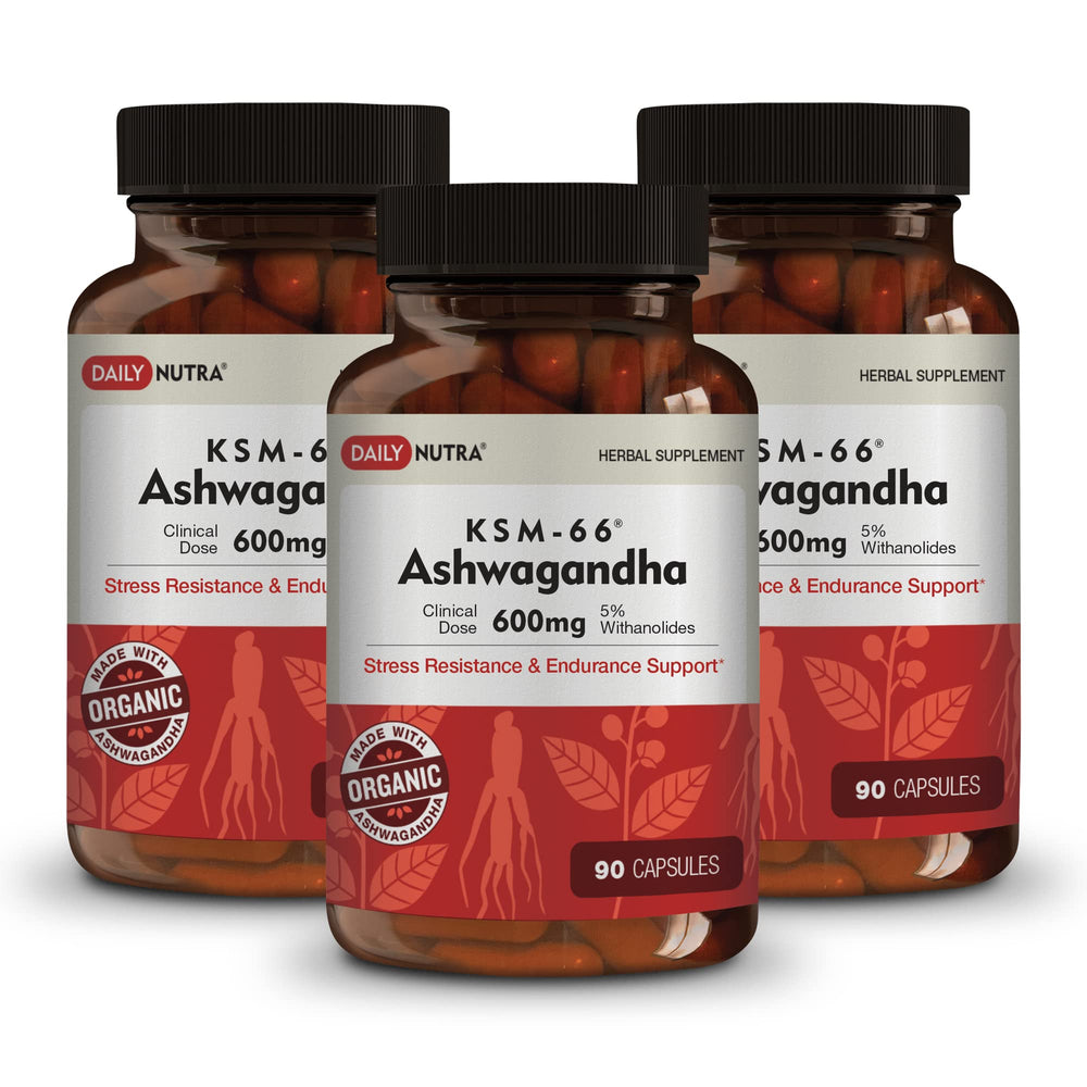 DailyNutra KSM-66 Ashwagandha bottle for daily relaxation and focus.