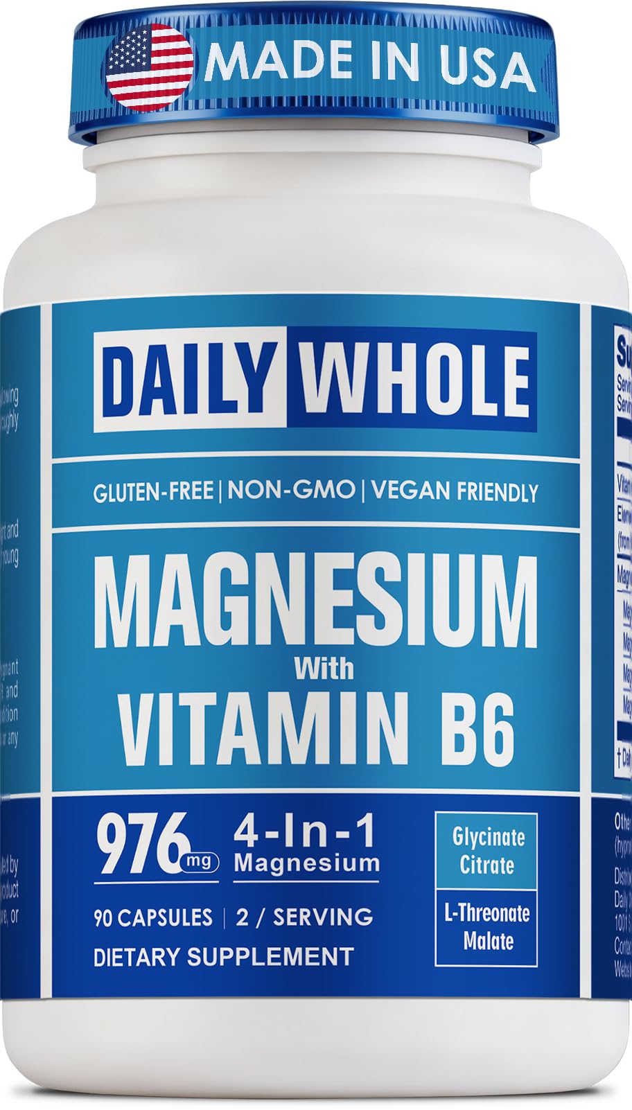 DailyWhole Magnesium 4in1 bottle for daily relaxation and sleep support.