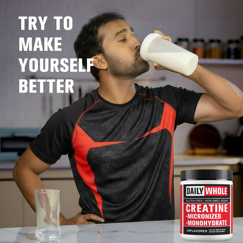 DailyWhole Organics Creatina Monohidratada Micronizada Sin Aditivos: 100% puro, vegano y no transgénico