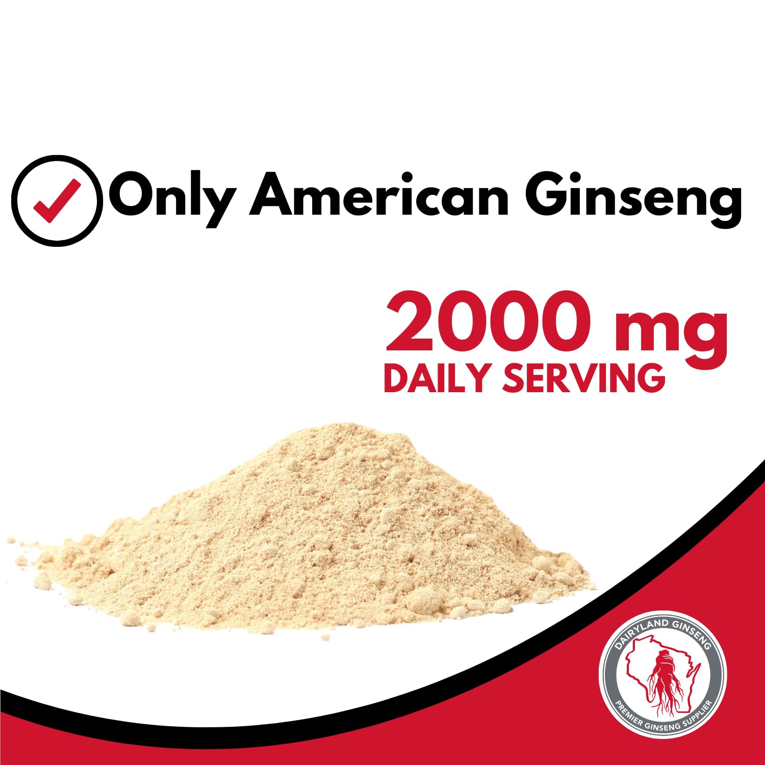 Dairyland Ginseng powder with spoon ready for measured serving