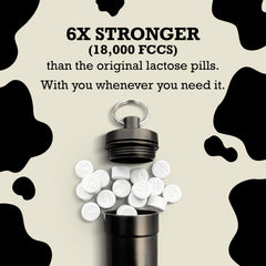 Eco-friendly packaging and recyclable materials on DairyPill branding.