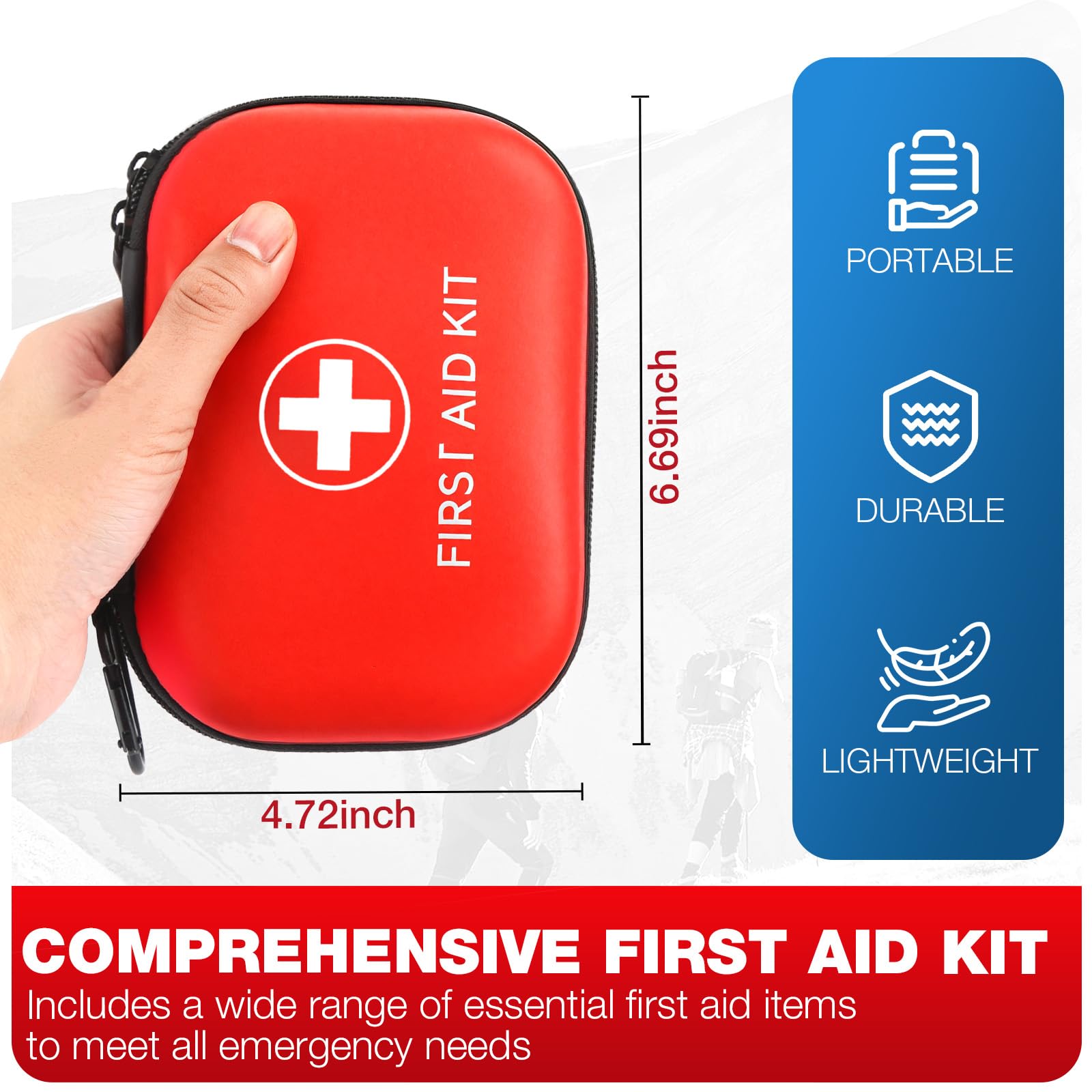 Daisiki Mini First Aid Kit interior organization showing quick-access sleeves