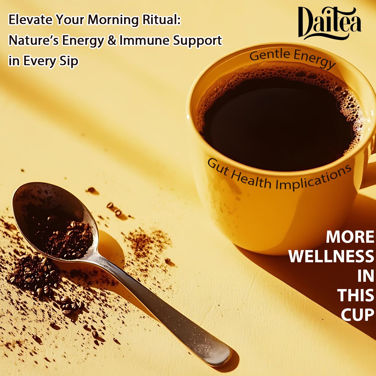 Daitea serving mug illustrates quick, hot or cold preparation.
