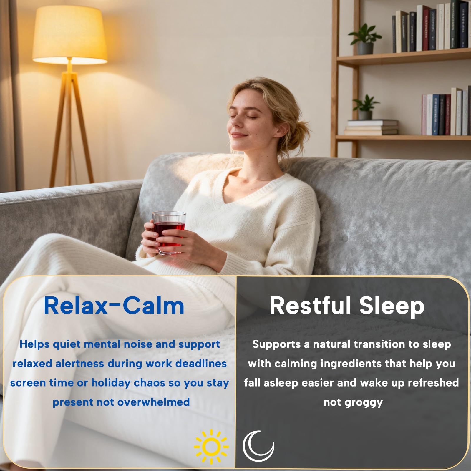 Daitea Raspberry Lemon flavor glass shows refreshing, caffeine-free relaxation.
