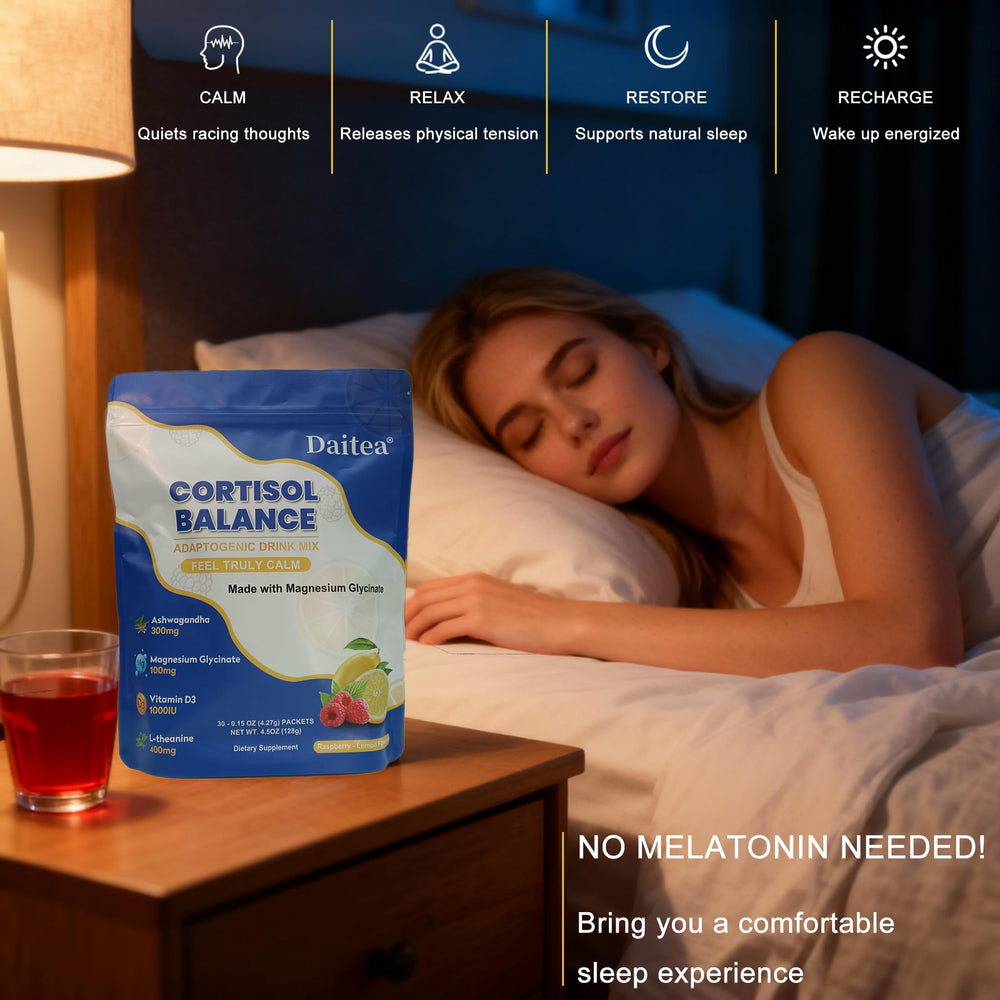 Daitea single-serve packet on desk enables easy calm hydration.