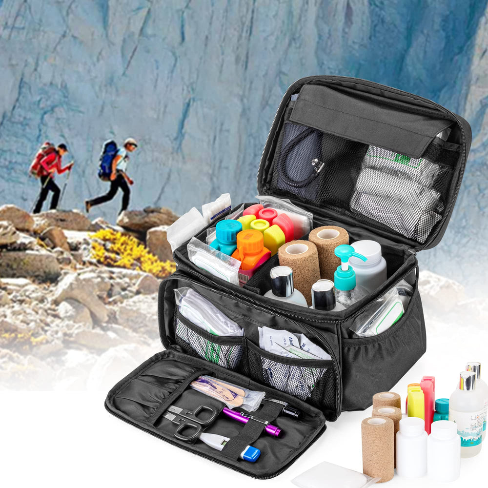 Damero small medicine storage bag dimensions 11.5 by 8 by 6.8 inches fit first aid kits.