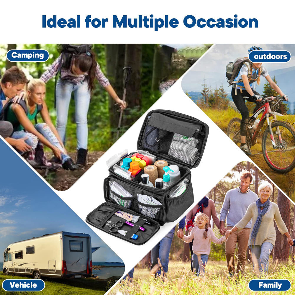 Damero small medicine storage bag handle emphasizes portability for travel, hiking, or home use.