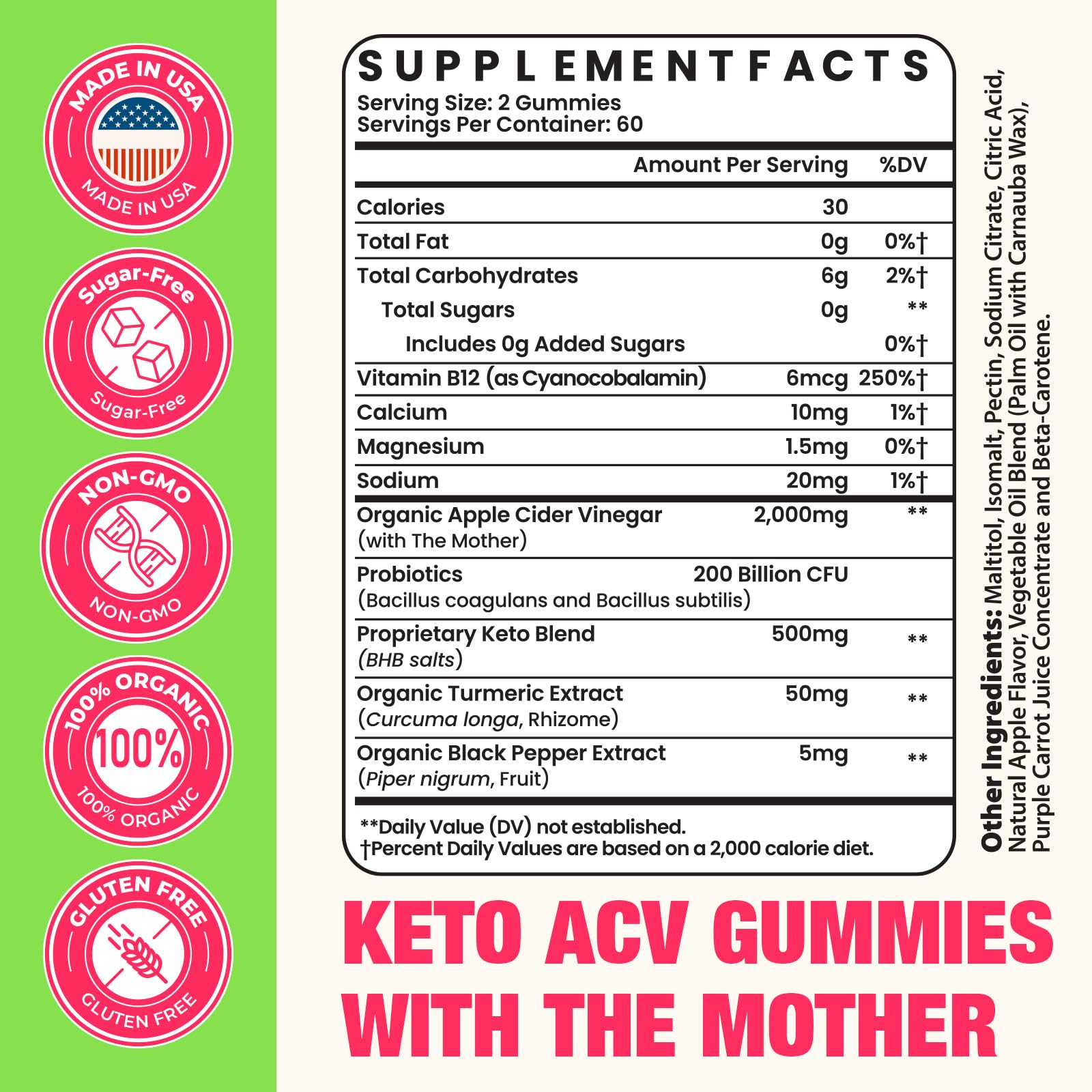 Damicest gummies with The Mother highlight natural ACV benefits