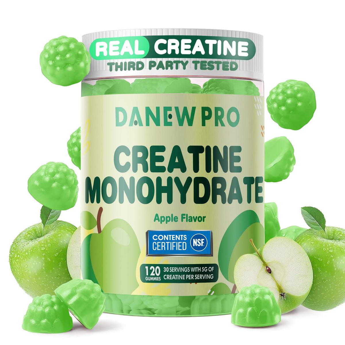 DANEW Pro Creatina Gominola Manzana: empaque compacto para viaje