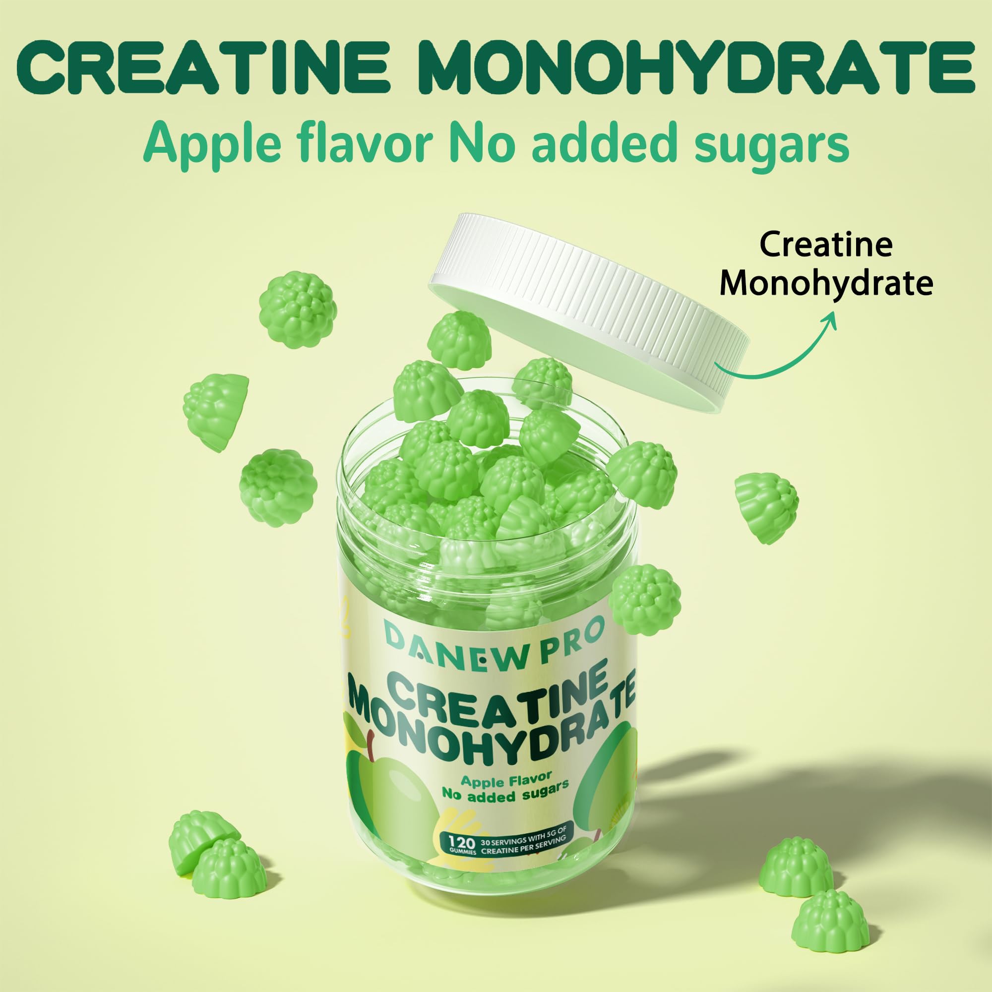 DANEW Pro Creatina Gominola Manzana: textura suave de las gomitas