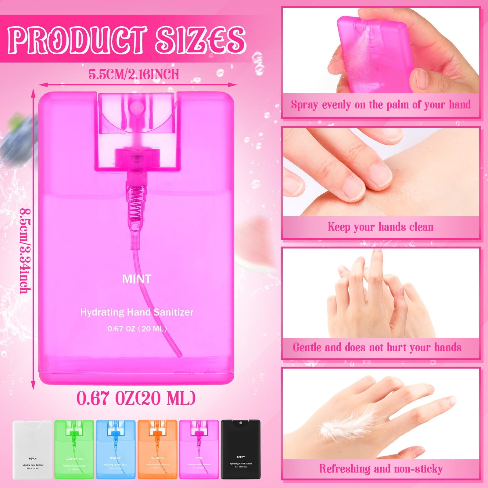 Dansi travel-size 20ml sanitizer bottle ideal for on-the-go use
