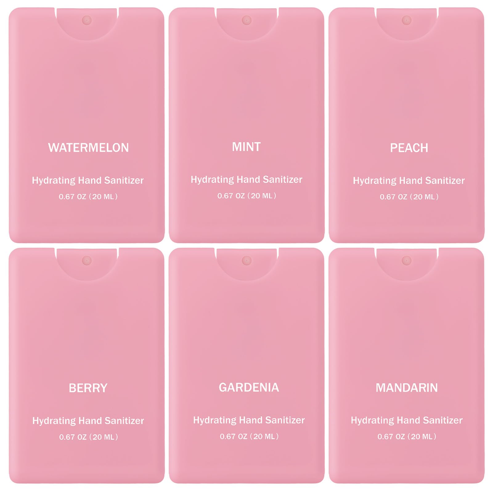 Dansib pink hand sanitizer mist packaging shows six compact bottles for on-the-go protection.