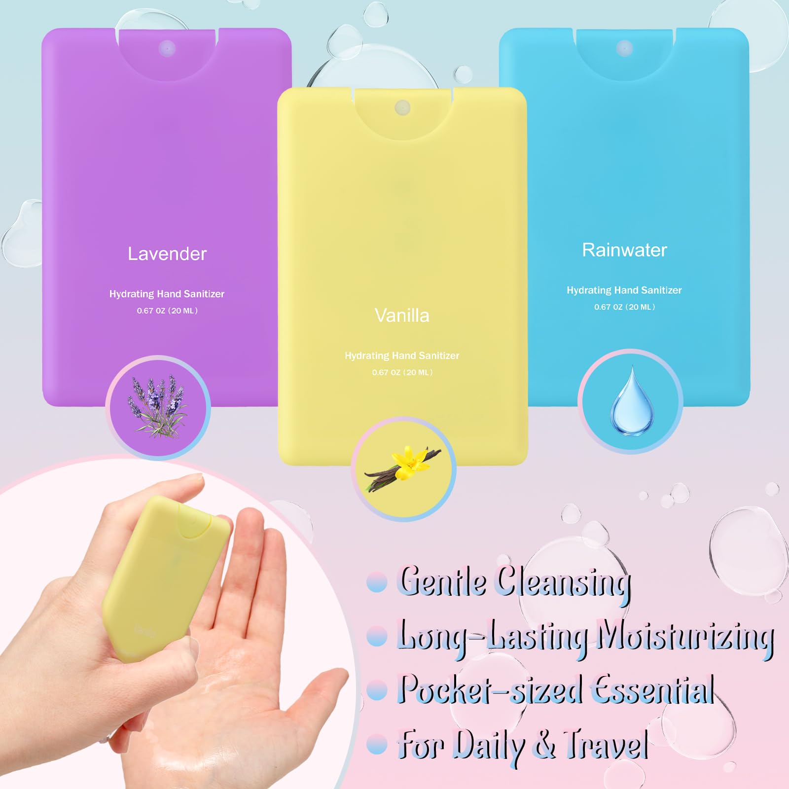 Dansib lavender scented sanitizer close-up, soothing aroma during quick cleanups.