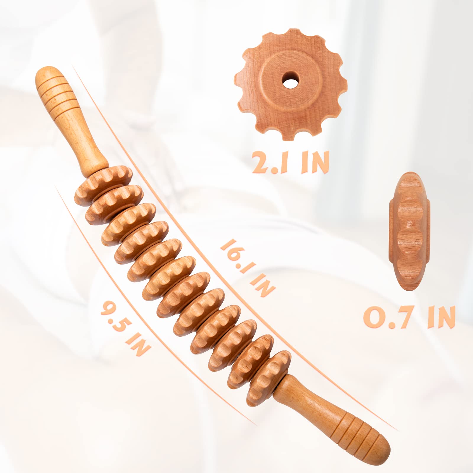 DAOZWUBGIH curved wood therapy roller compact size ideal for travel and on-the-go use