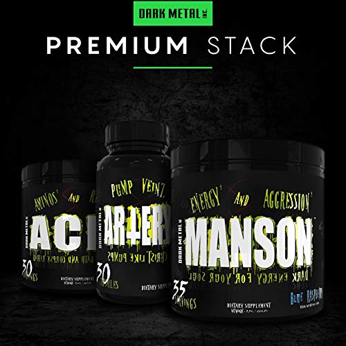 Dark Metal Manson flavor variety pack displaying Blue Raspberry, Cereal Killer, and Mixed Berry.