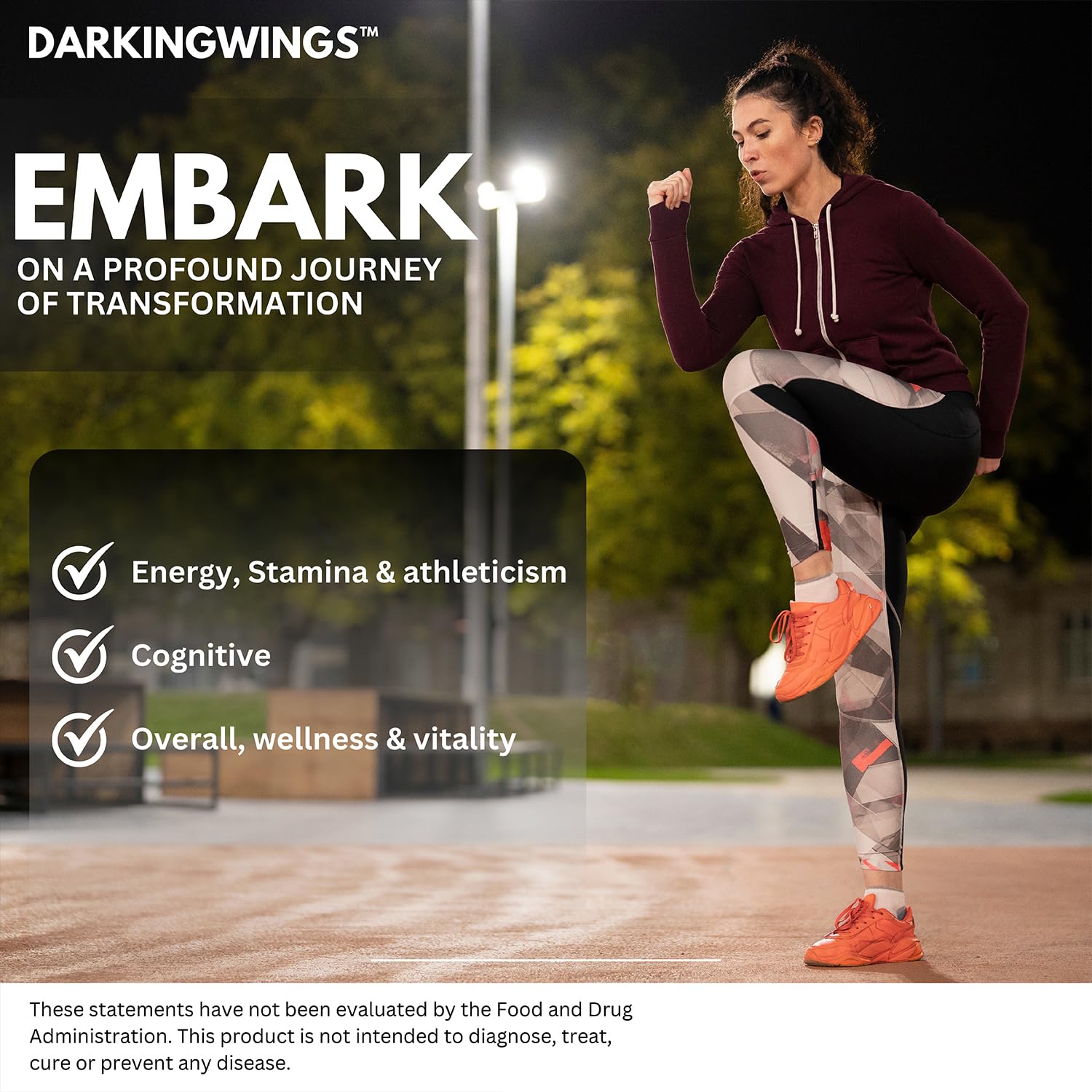 Darkingwings Cordyceps cápsulas para energía física y resistencia.