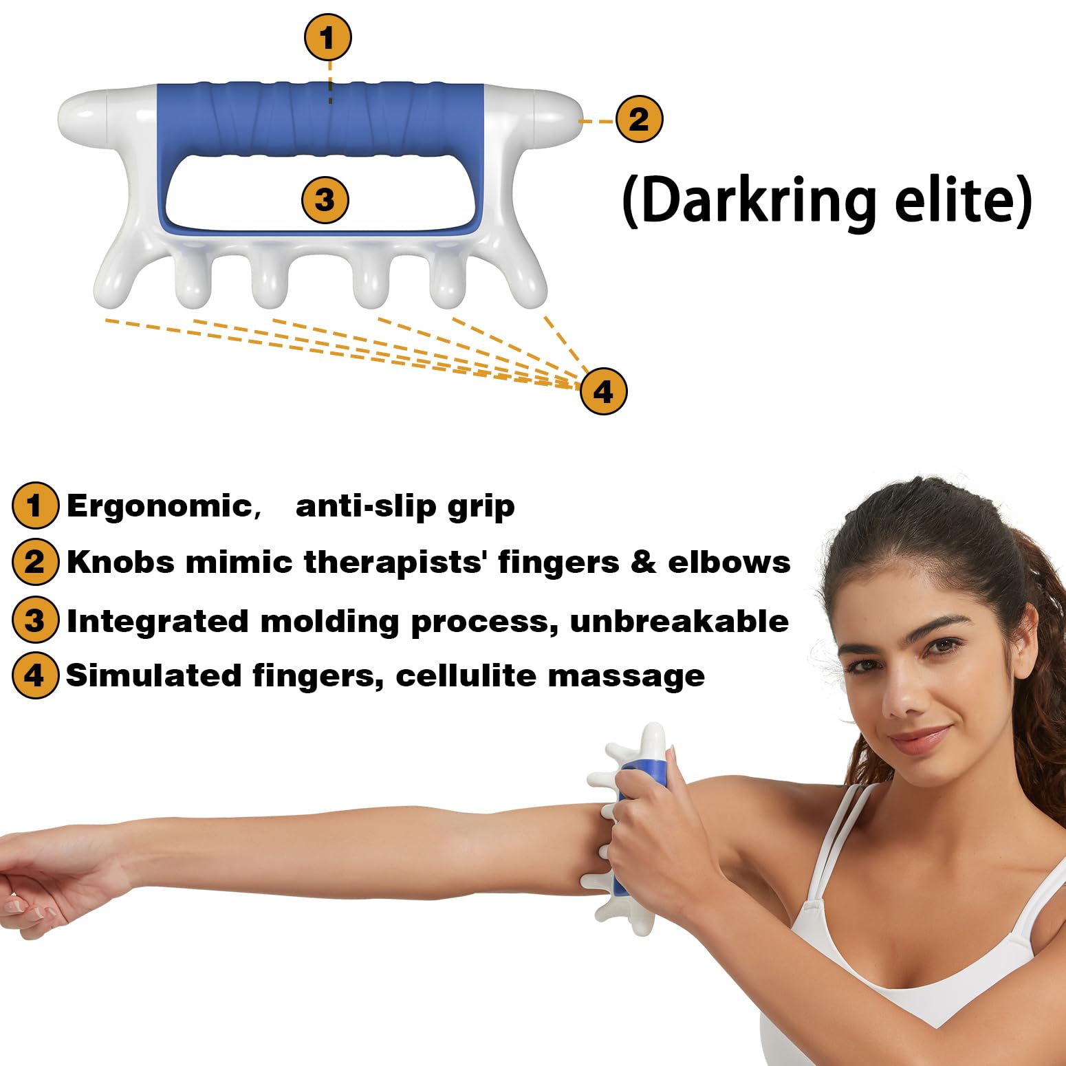 DarkRING Trigger point massage on shoulder with fascia tool