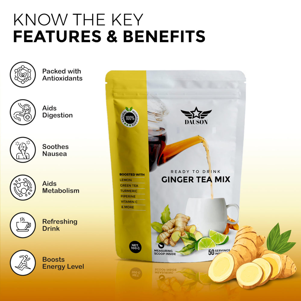 DAUSON vitamin C bottle beside boxes highlights immune support and daily wellness