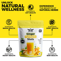 DAUSON Ginger Turmeric Shot Mix shows easy dissolution in water for quick daily wellness.