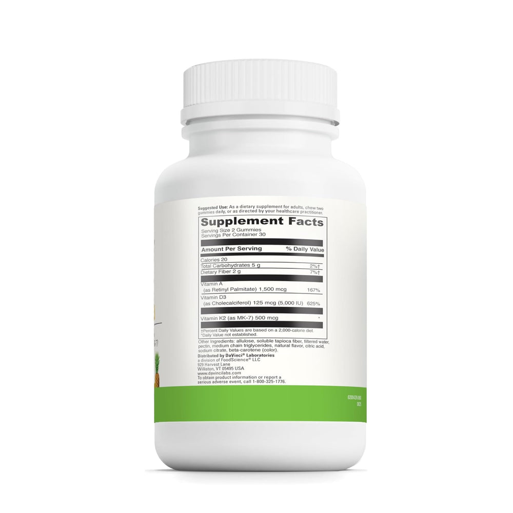 DaVinci ADK Gummies close-up showing colorful texture for daily immune support