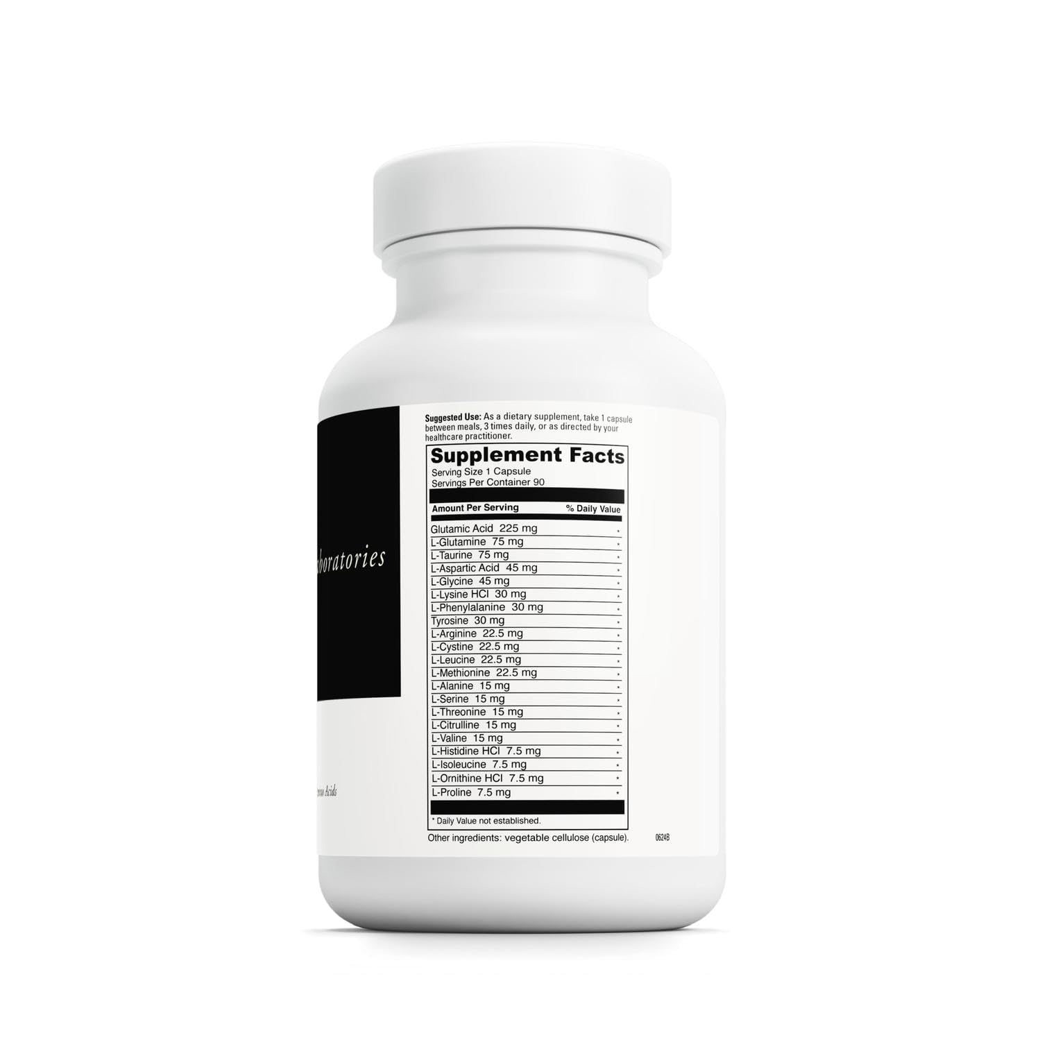 Close-up of DAVINCI Amino 21 label with ingredients.