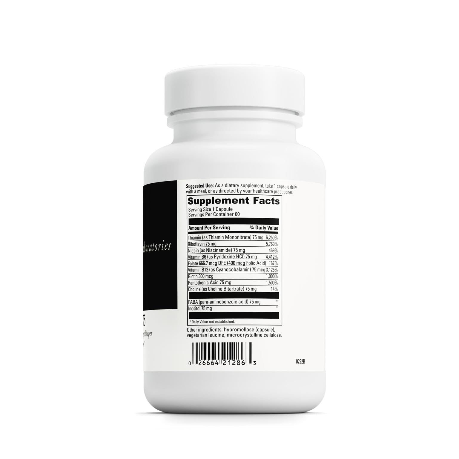 Closeup of DAVINCI B Complex-75 capsules for daily energy balance