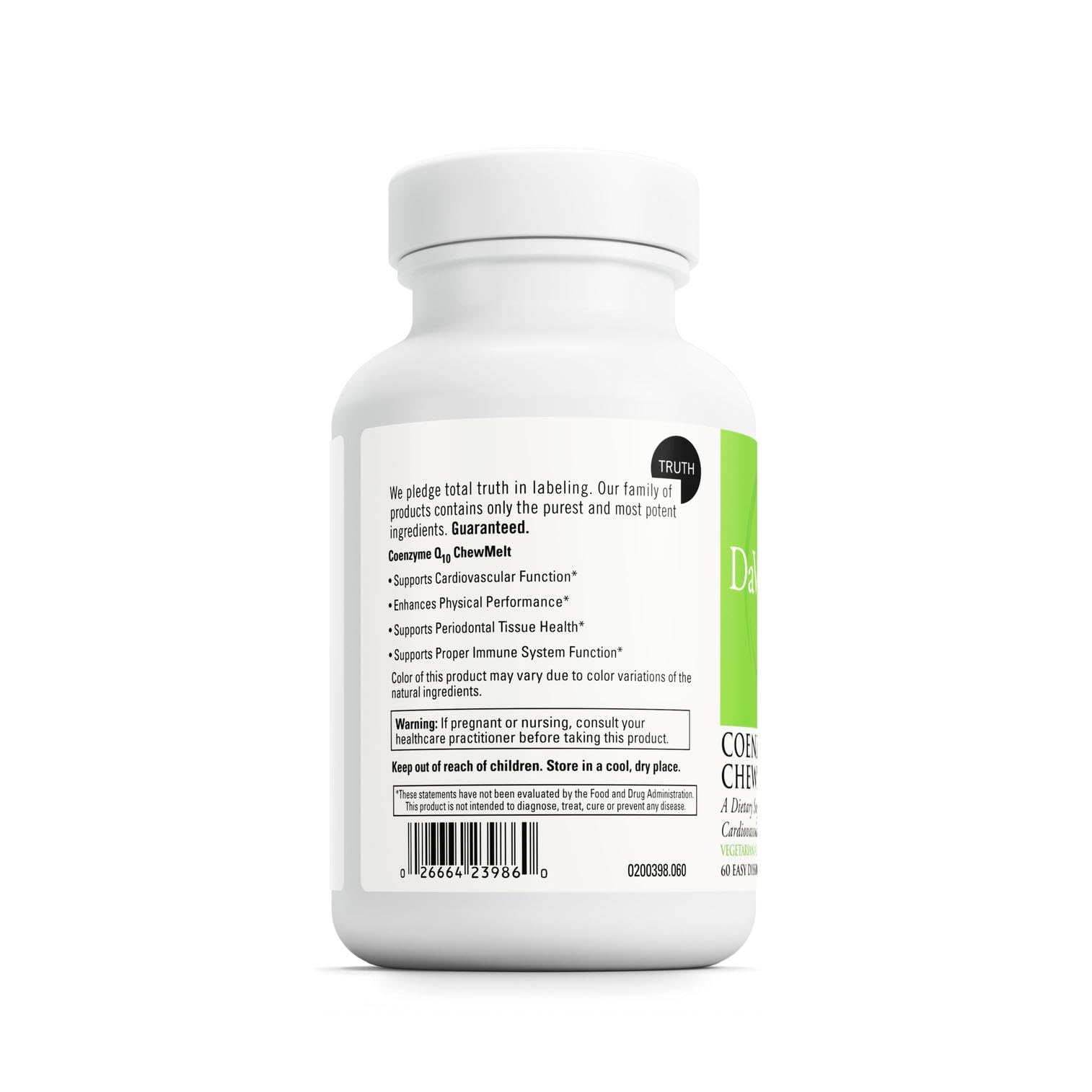 DaVinci CoQ10 ChewMelt orange flavor tablet ready to chew