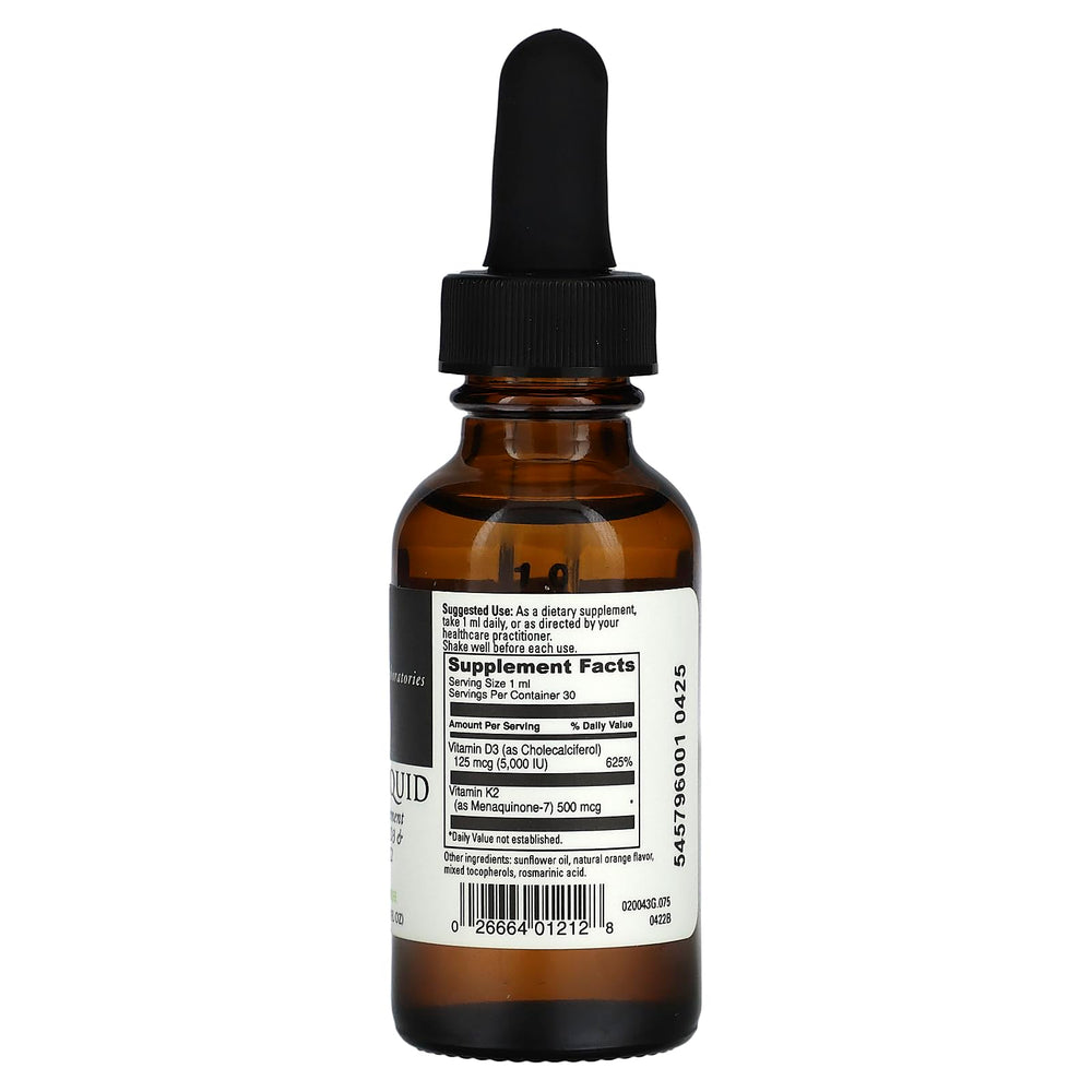 DaVinci D3/K2 Liquid pour shows easy daily dosing for bone and heart support