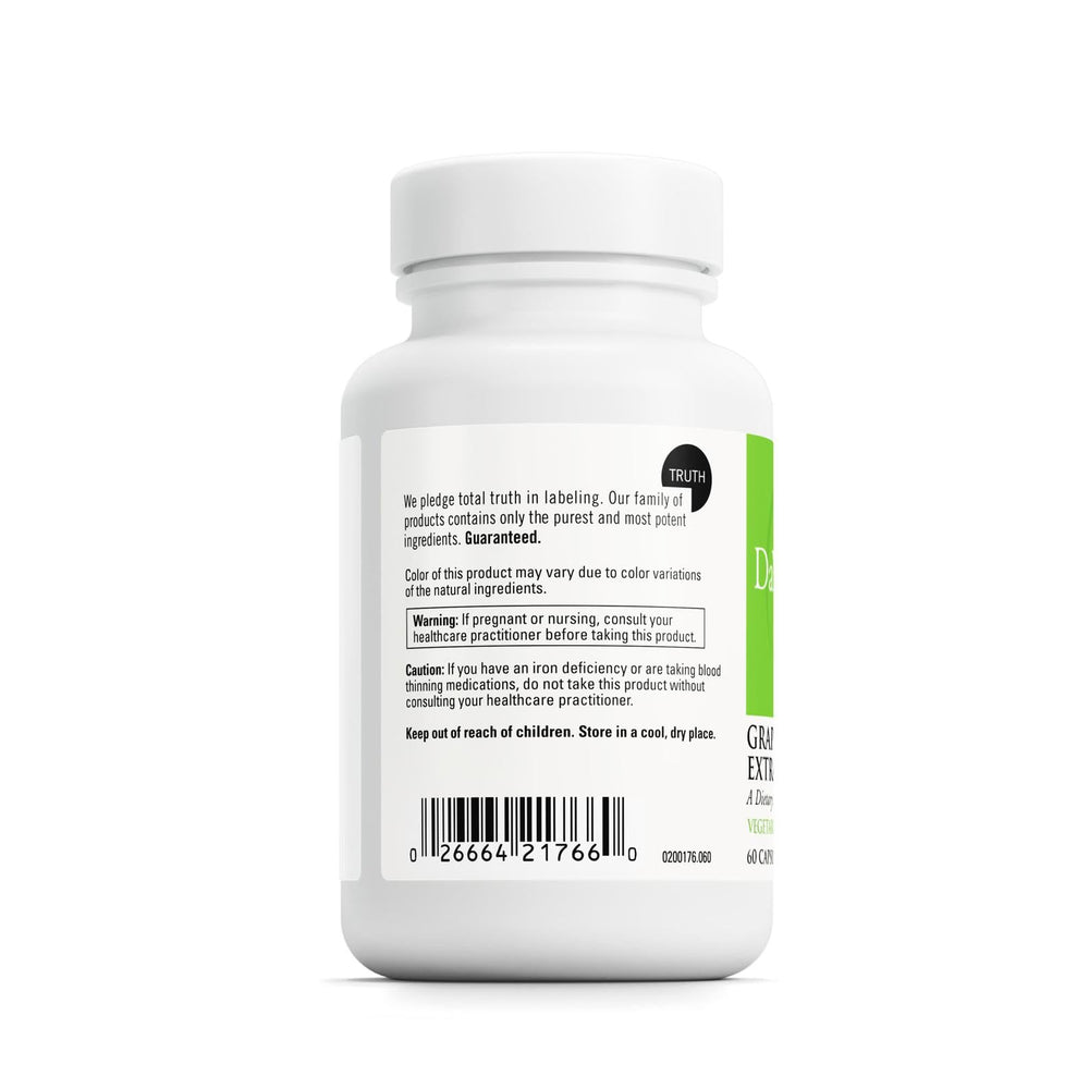 DAVINCI Grapefruit Seed Extract label shows gluten-free vegetarian formula for clean gut health