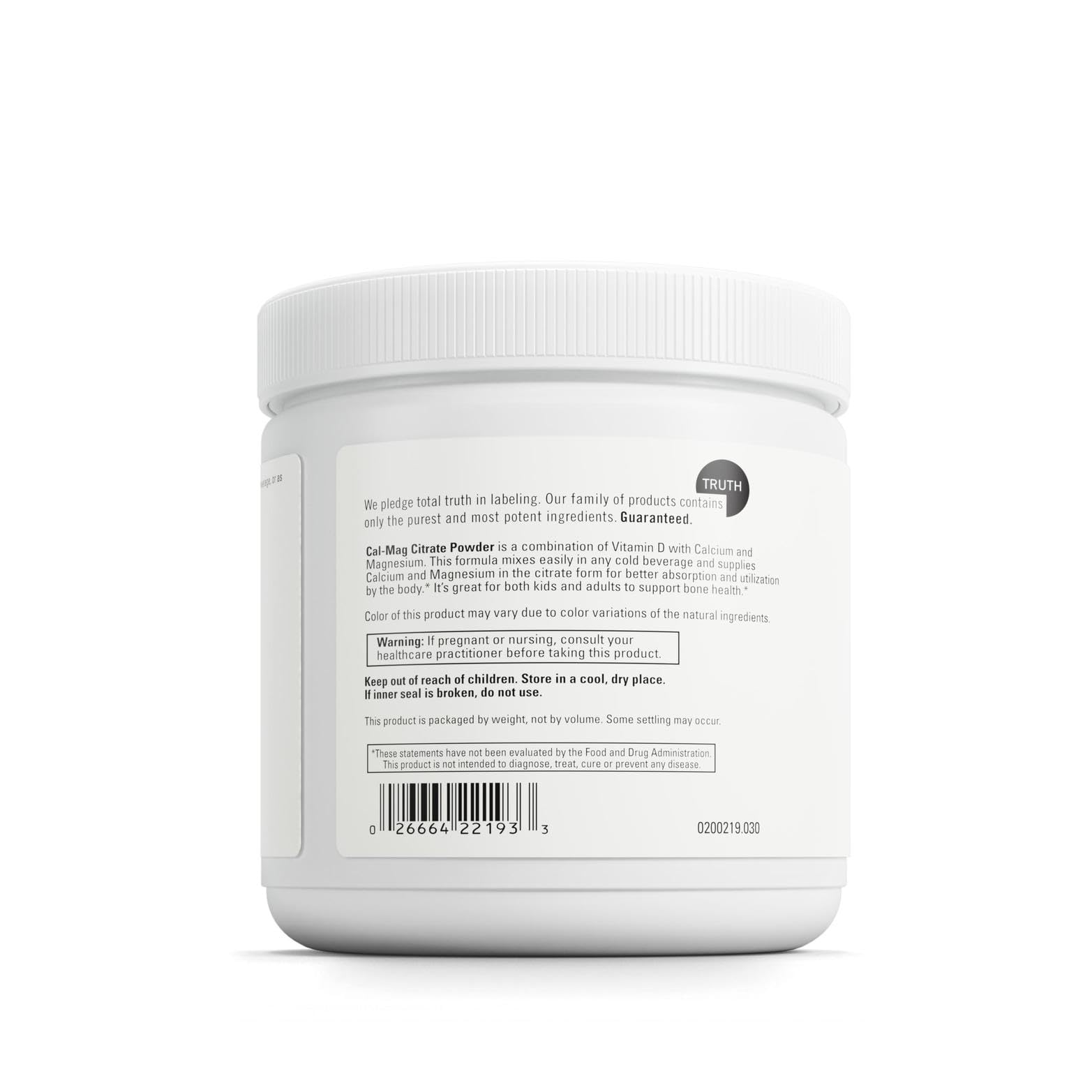 DAVINCI Labs Cal-Mag Citrate Powder dissolves in cold water for convenient use.